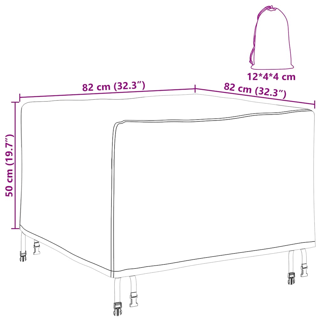 Buitenmeubelhoes Zwart 82 x 82 x 50 cm 420D stof