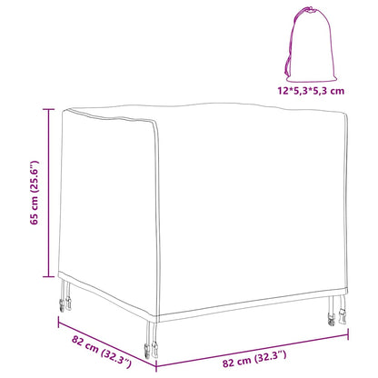 Hoes voor tuinmeubelen Zwart 82 x 82 x 65 cm 210D Oxford Stof