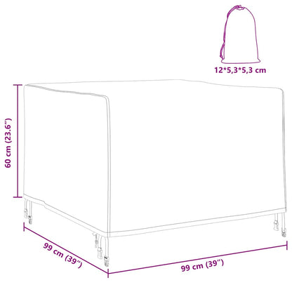 Hoes voor tuinmeubelen Zwart 99 x 99 x 60 cm 600D Oxford Stof