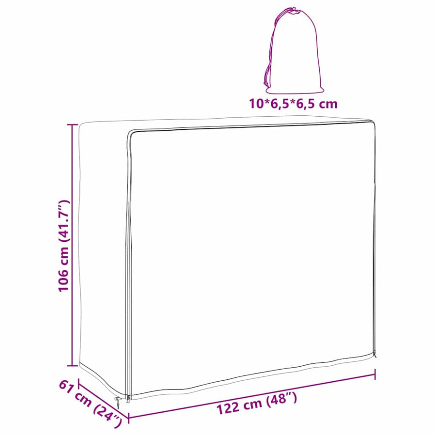 Buitenmeubelhoes Zwart 122 x 61 x 106 cm 420D stof