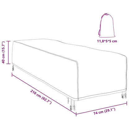 Hoes voor tuinmeubelen 210 x 74 x 40 cm 600D Oxford Stof