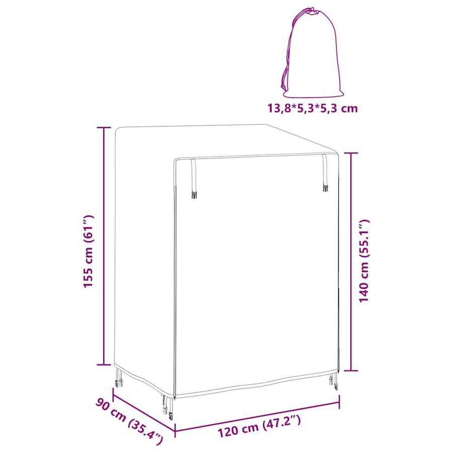 Hoes voor buitenschommel 120 x 90 x 155 cm 420D Oxford Stof