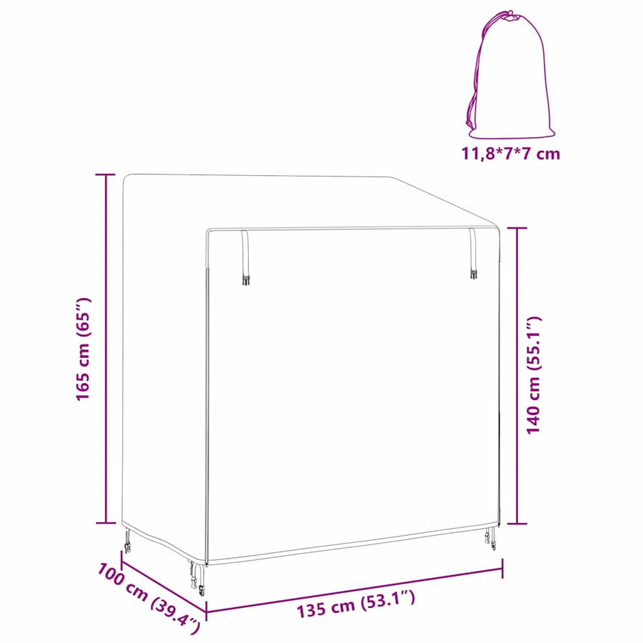 Hoes voor buitenschommel 135 x 100 x 165 cm 210D Oxford Stof