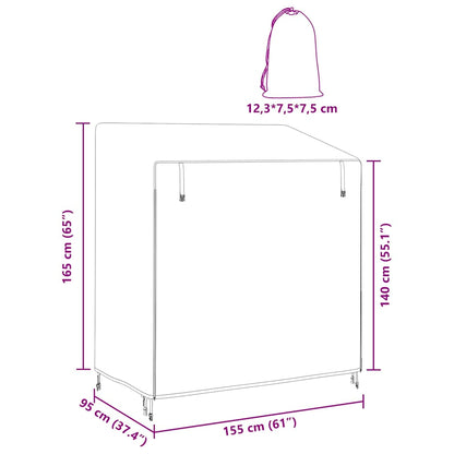 Hoes voor buitenschommel 155 x 95 x 165 cm 210D Oxford Stof