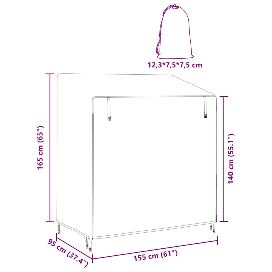 Hoes voor buitenschommel 155 x 95 x 165 cm 210D Oxford Stof
