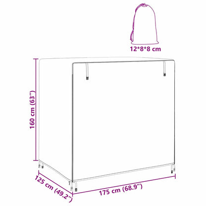 Buitenmeubelhoes Zwart 175 x 125 x 160 cm 600D stof