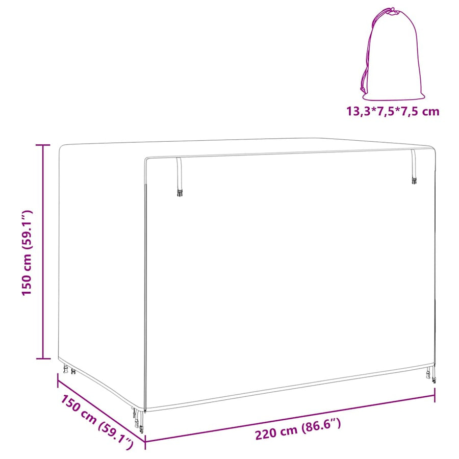 Hoes voor buitenschommel 220 x 150 x 150 cm 420D Oxford Stof