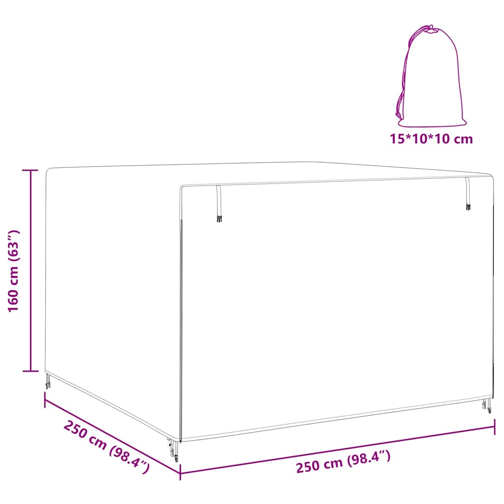 Hoes voor buitenschommel 250 x 250 x 160 cm 600D Oxford Stof