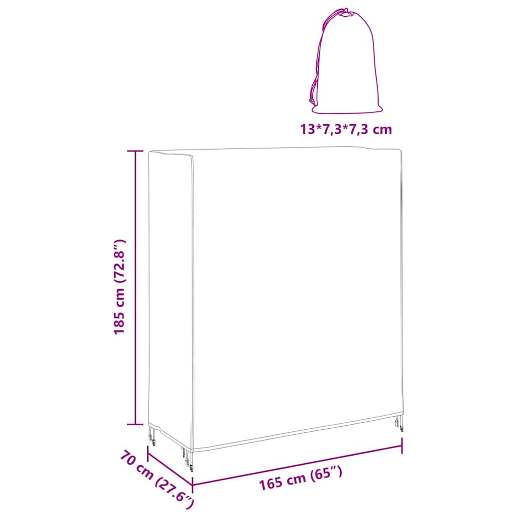 Hoes voor tuinmeubelen 165 x 70 x 185 cm 210D Oxford Stof