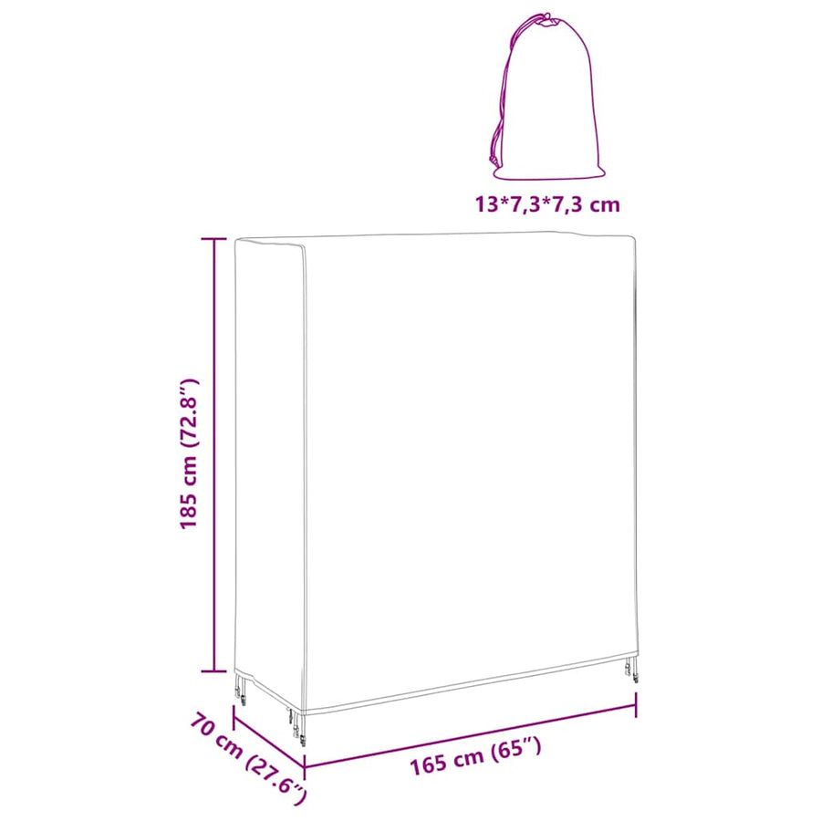 Hoes voor tuinmeubelen 165 x 70 x 185 cm 420D Oxford Stof