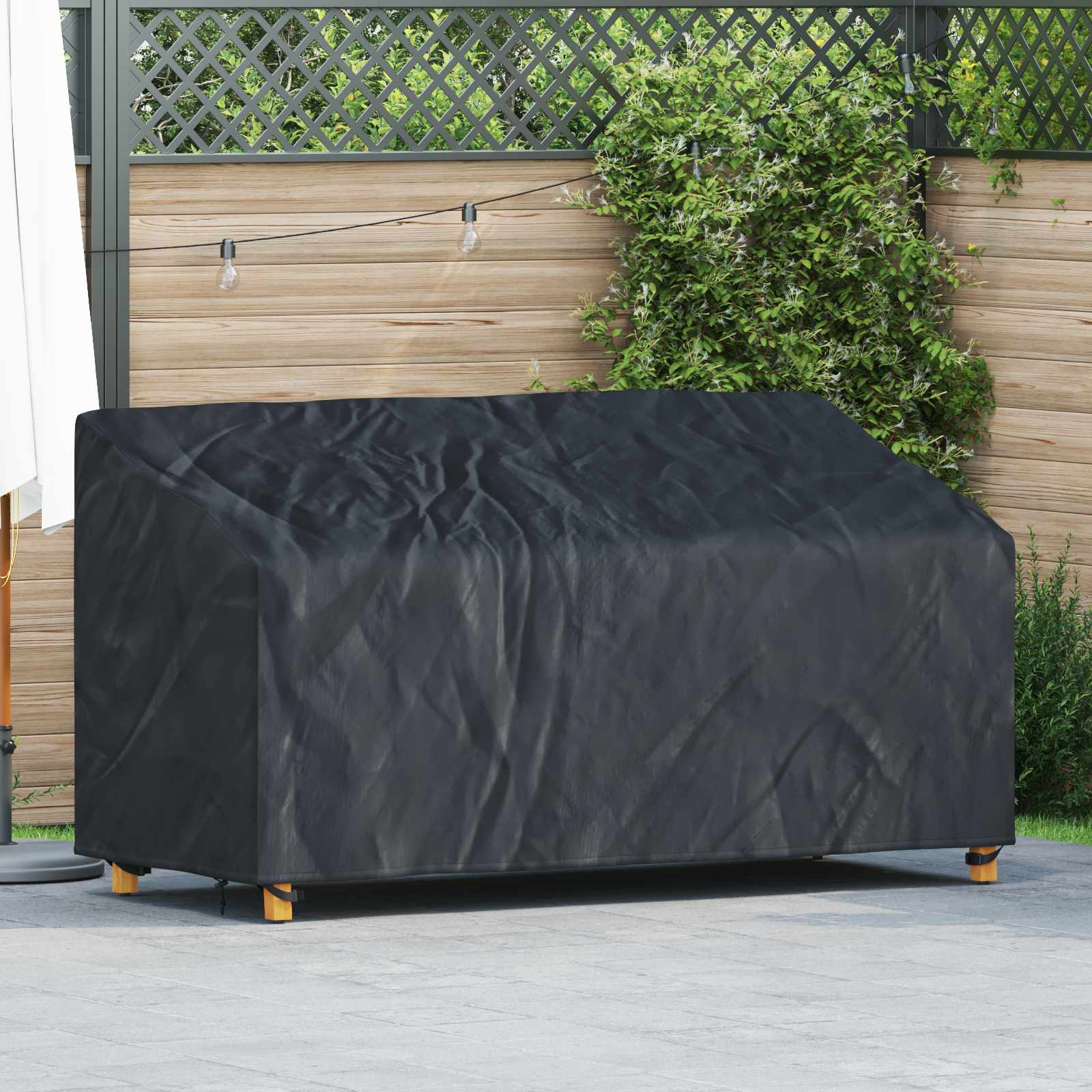 Tuinbankhoes Zwart 175 x 85 x 65 / 94 cm 420D Oxford Stof