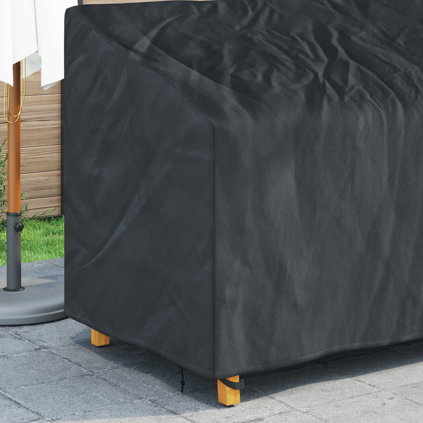 Tuinbankhoes Zwart 185 x 85 x 65 / 94 cm 600D Oxford Stof