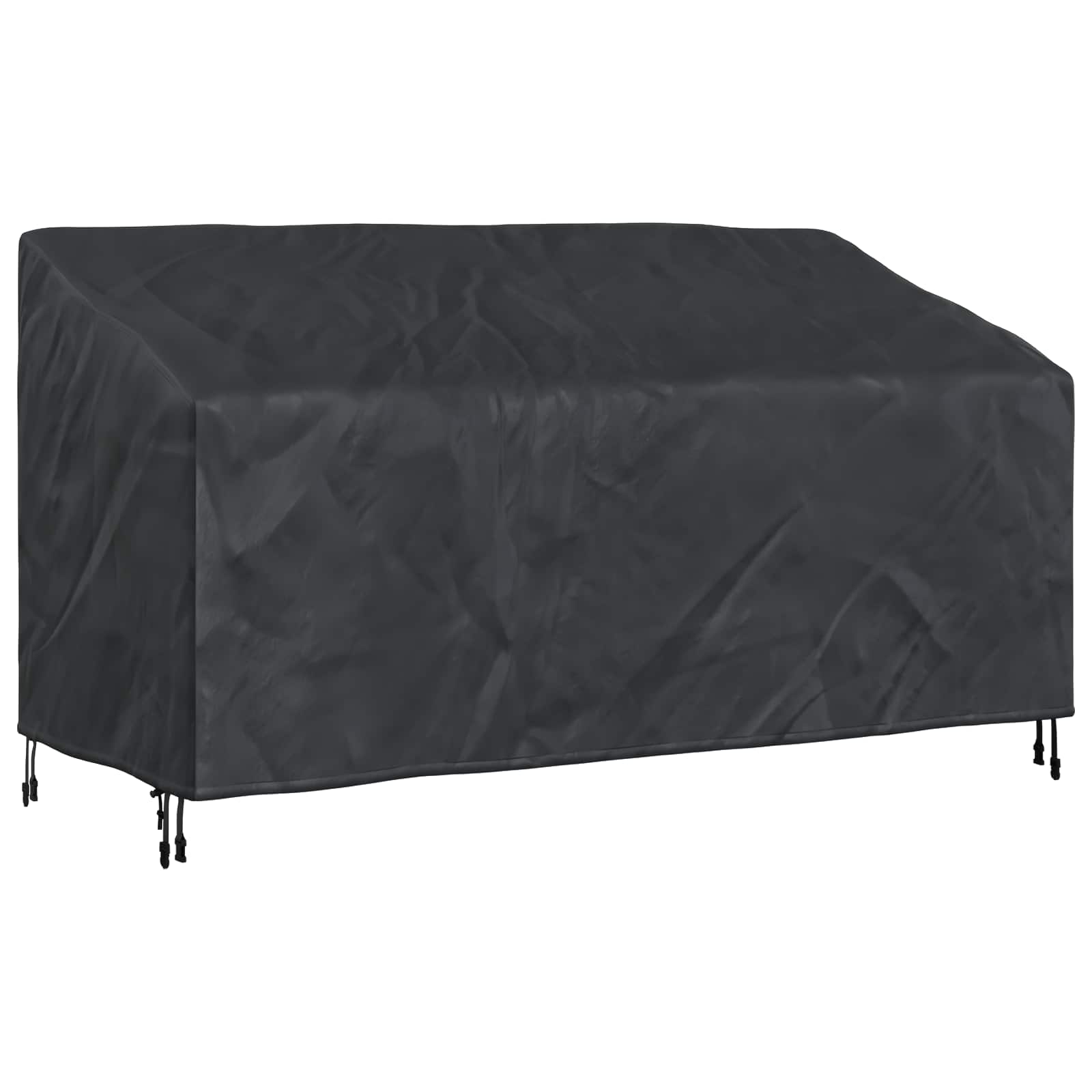 Tuinbankhoes Zwart 185 x 85 x 65 / 94 cm 600D Oxford Stof