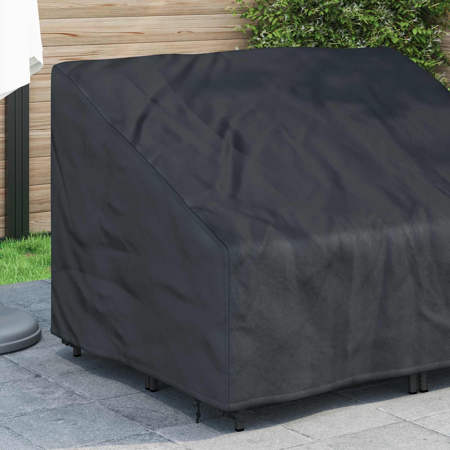 Tuinbankhoes Zwart 130 x 95 x 40 / 80 cm 600D Oxford Stof