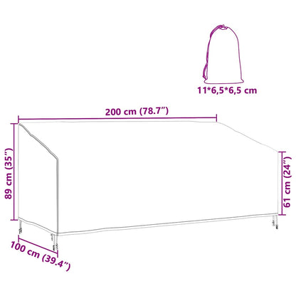 Buitenmeubelhoes Zwart 200 x 100 x 89 cm 420D oxford stof