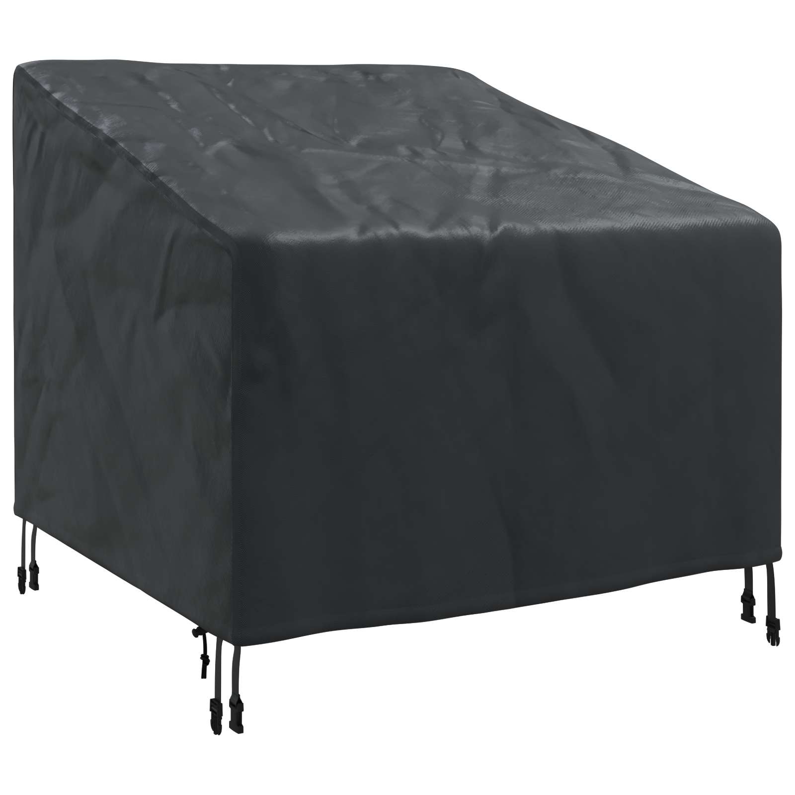 Tuinstoelhoes Zwart 90 x 90 x 50 / 75 cm 600D Oxford Stof
