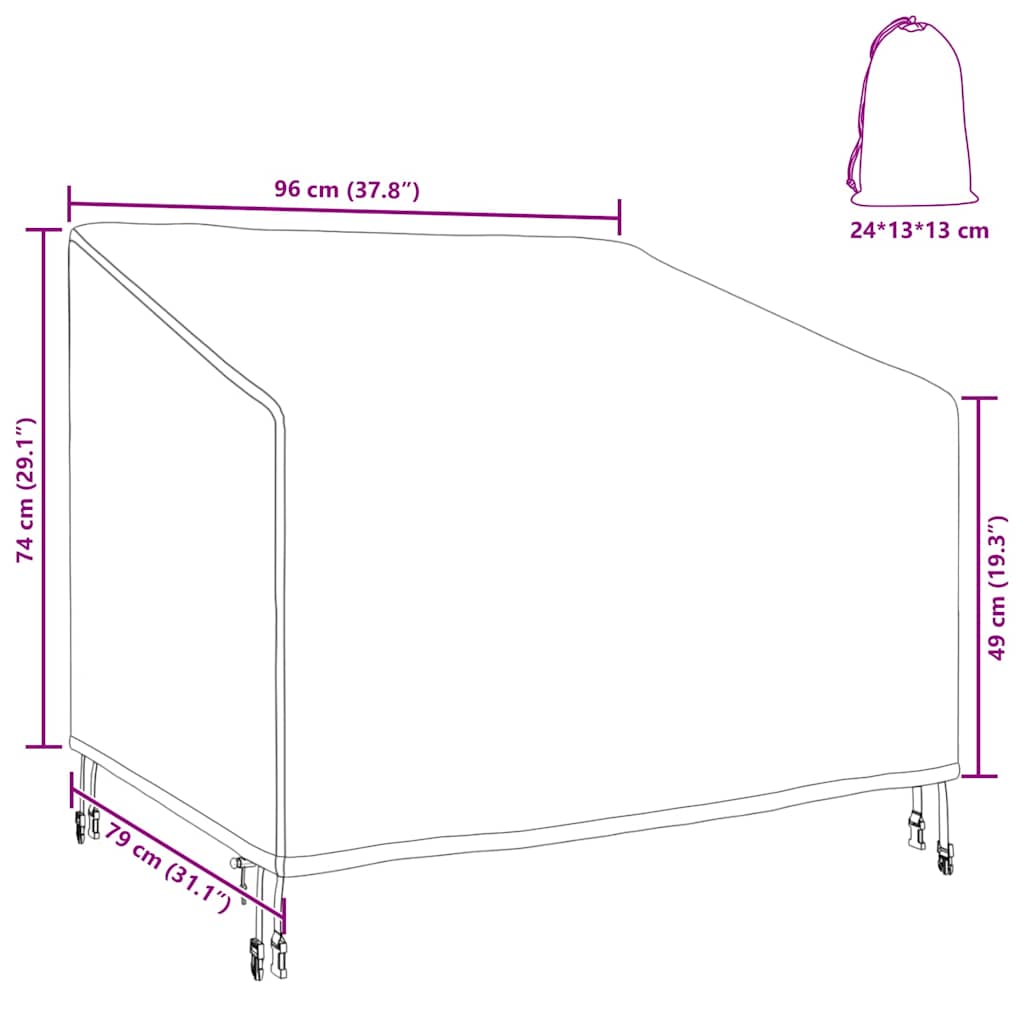 Buitenmeubelhoes Zwart 96 x 79 x 74 cm 420D oxford stof