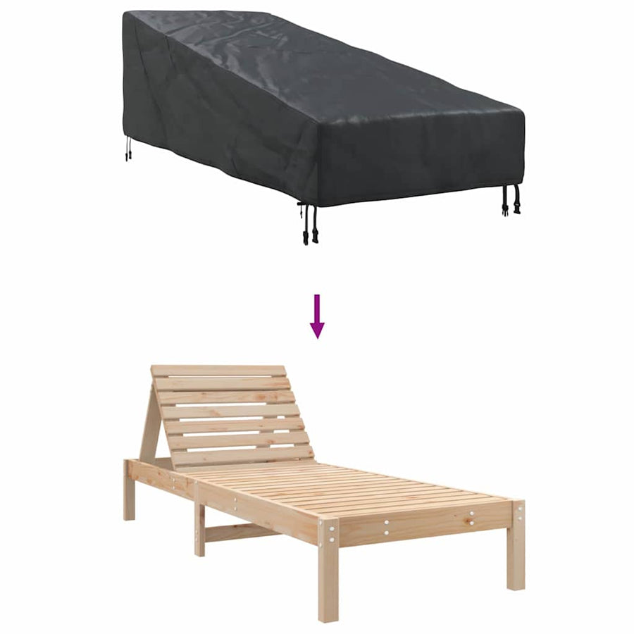 Buitenmeubelhoes Zwart 210 x 80 x 75 cm 210D oxford stof