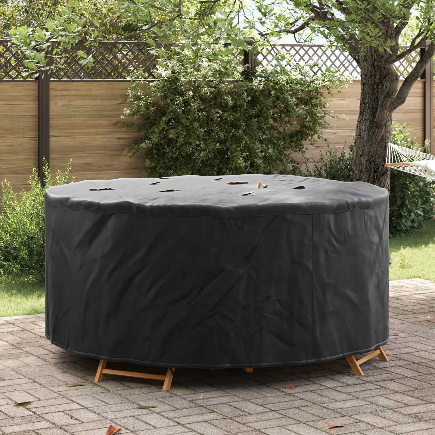 Hoes voor tuinmeubelen Zwart 200 x 200 x 85 cm 210D stof