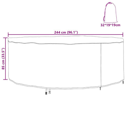 Buitenmeubelhoes Zwart 244 x 244 x 85 cm 420D oxford stof