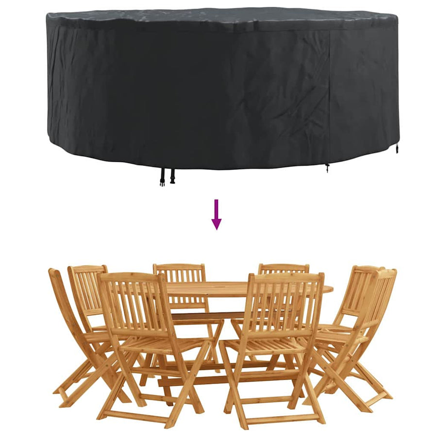 Buitenmeubelhoes Zwart 244 x 244 x 105 cm 210D oxford stof