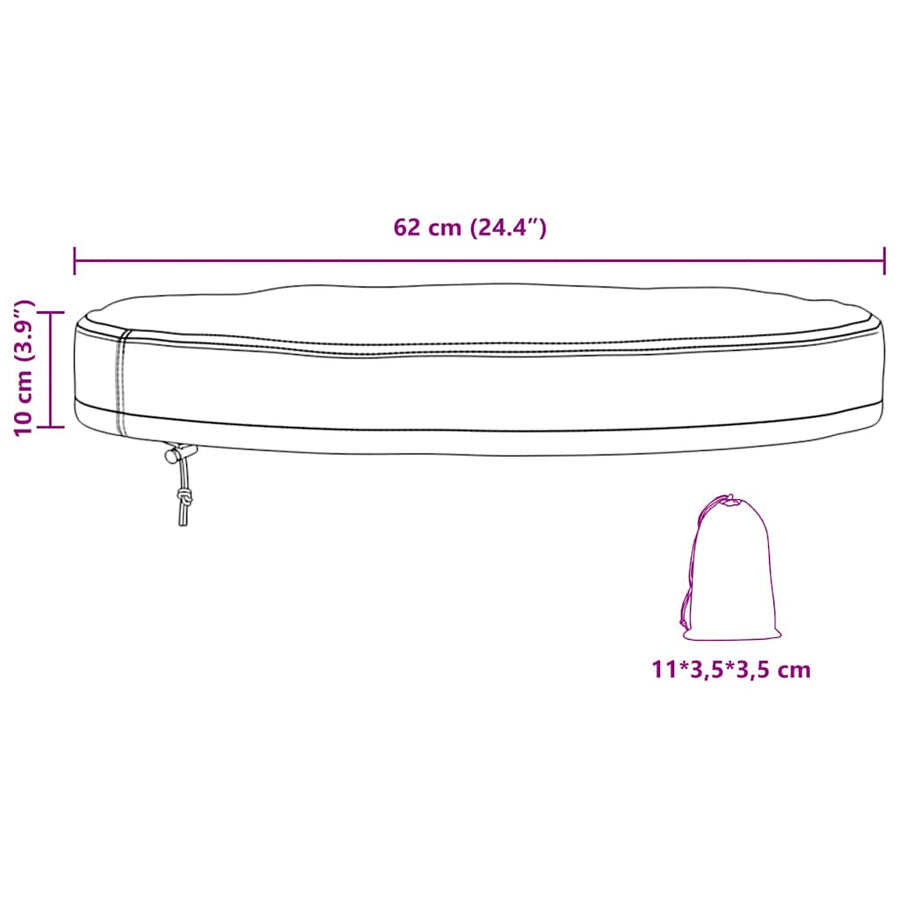 Buiten Tafel Hoes Zwart 62 x 62 x 10 cm 210D stof