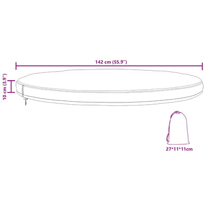 Buitenmeubelhoes Zwart 142 x 142 x 10 cm 600D oxford stof