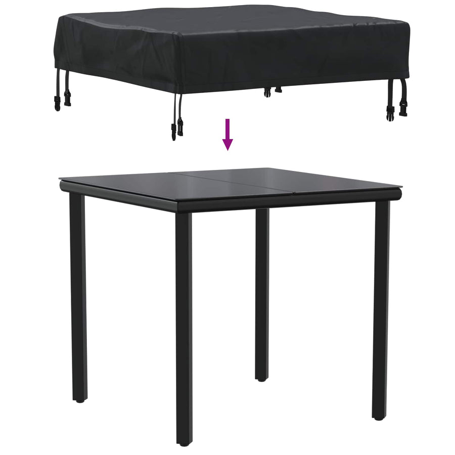 Tafel Dek Effen Zwart 62 x 62 x 15 cm Stof