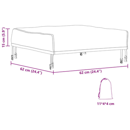 Tafel Dek Effen Zwart 62 x 62 x 15 cm Stof