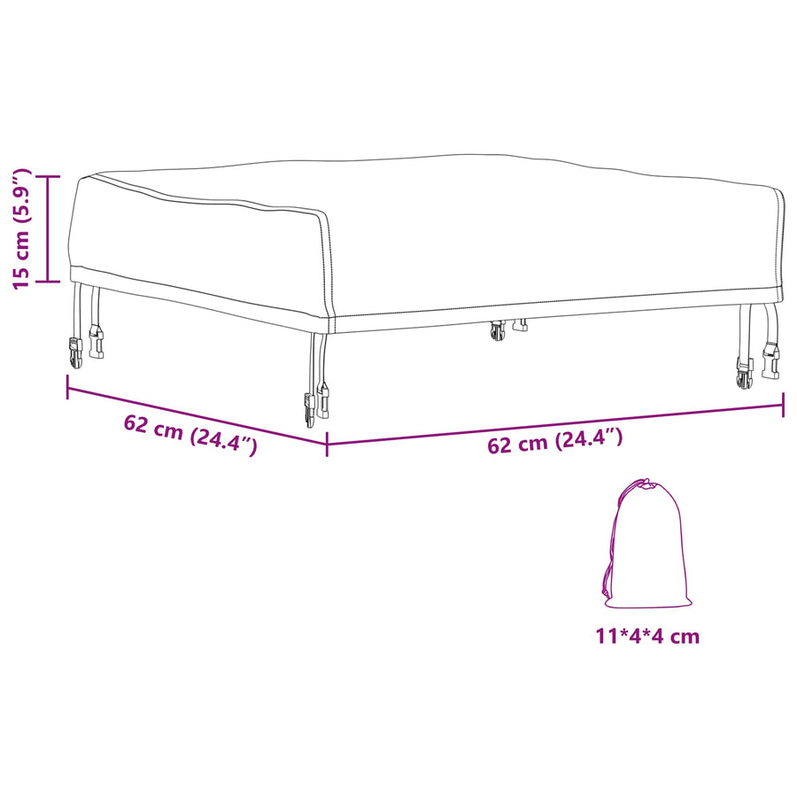 Tafel Dek Effen Zwart 62 x 62 x 15 cm Stof