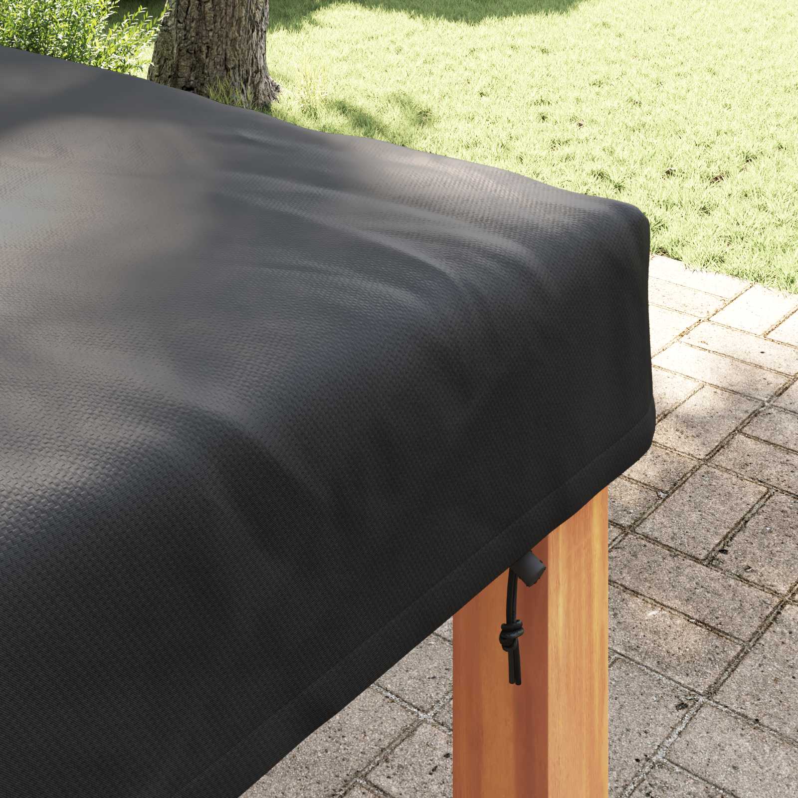 Tafel Dek Effen Zwart 142 x 142 x 15 cm Stof