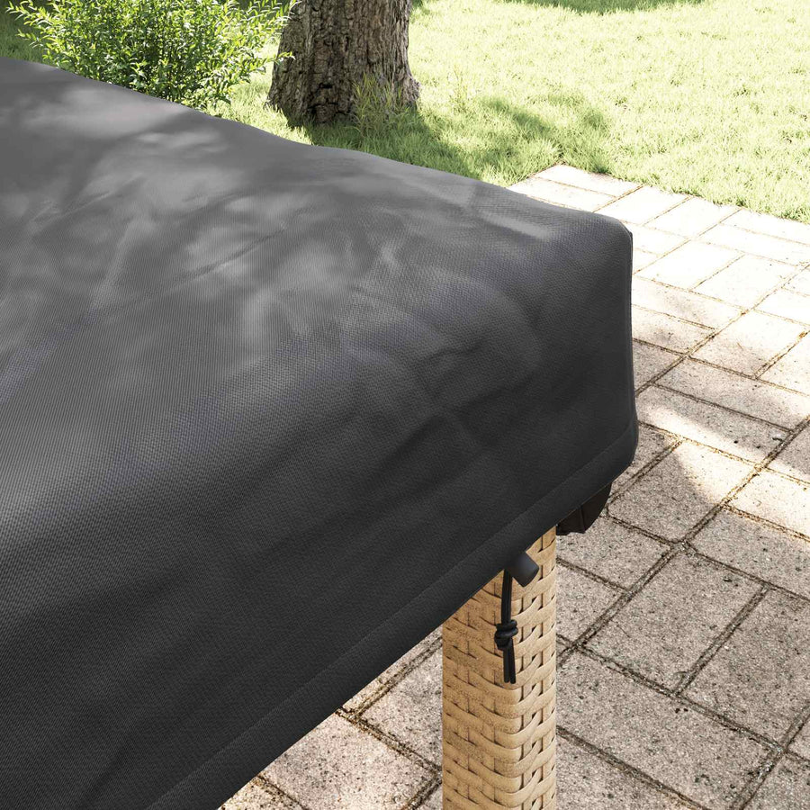 Tafel Dek Effen Zwart 202 x 92 x 15 cm Stof