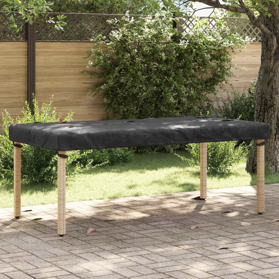 Tafel Dek Effen Zwart 202 x 92 x 15 cm Stof