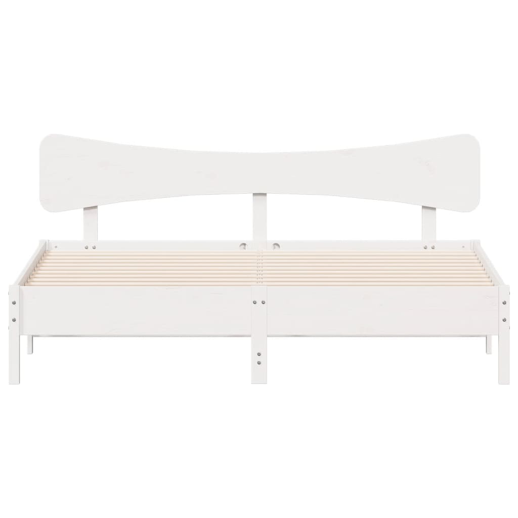 Bedframe zonder matras massief grenenhout wit 200x200 cm