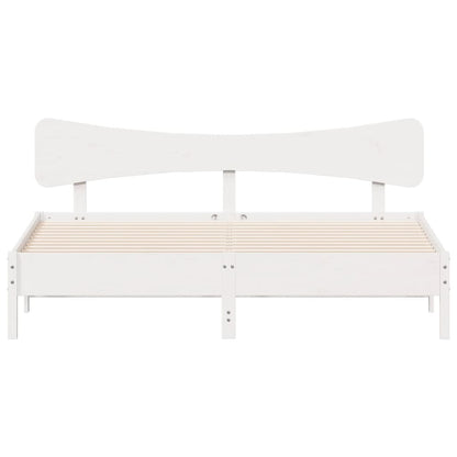 Bedframe zonder matras massief grenenhout wit 200x200 cm