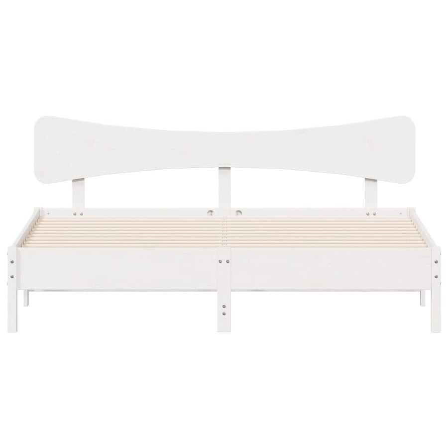 Bedframe zonder matras massief grenenhout wit 200x200 cm