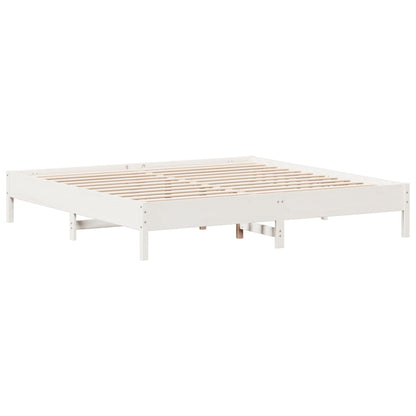 Bedframe zonder matras massief grenenhout wit 200x200 cm