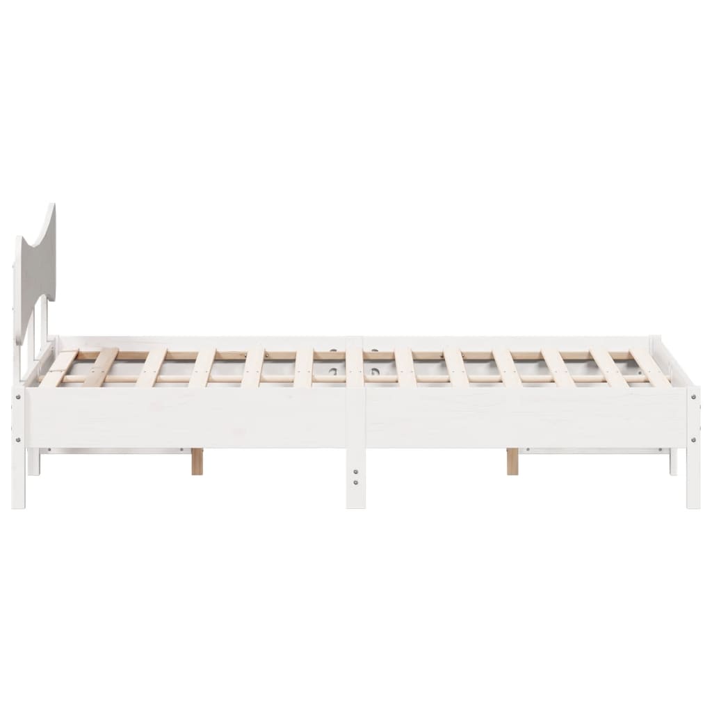Bedframe zonder matras massief grenenhout wit 200x200 cm