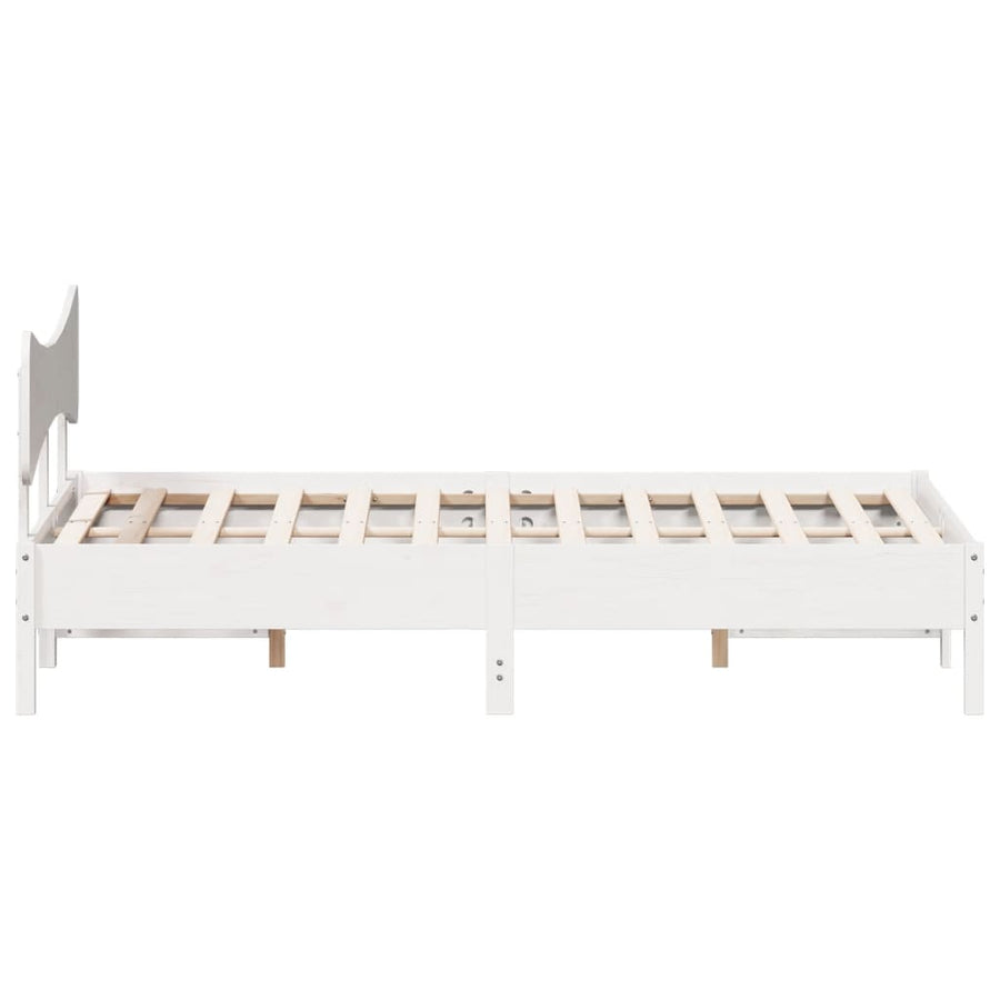 Bedframe zonder matras massief grenenhout wit 200x200 cm