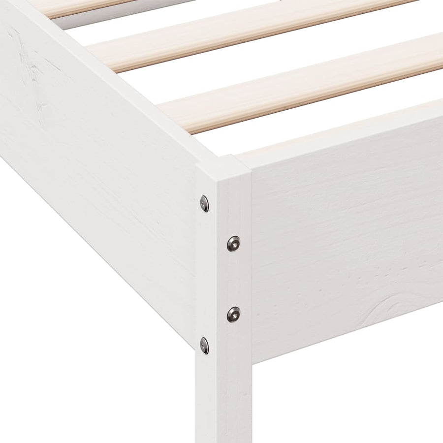 Bedframe zonder matras massief grenenhout wit 200x200 cm