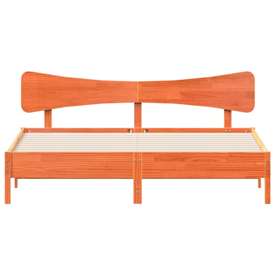 Bedframe zonder matras massief grenenhout wasbruin 200x200 cm