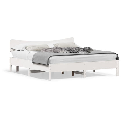 Bedframe zonder matras massief grenenhout wit 180x200 cm