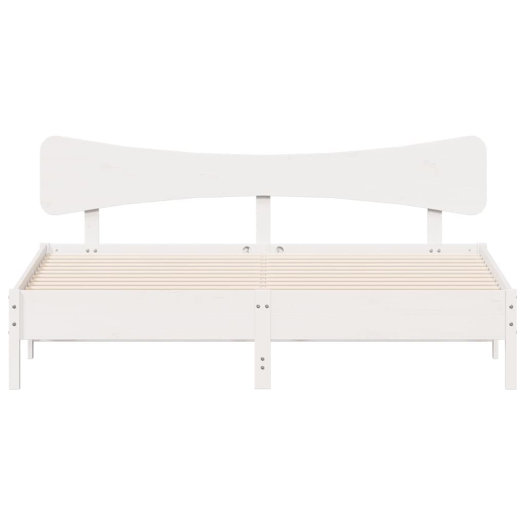 Bedframe zonder matras massief grenenhout wit 180x200 cm