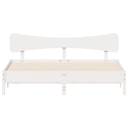 Bedframe zonder matras massief grenenhout wit 180x200 cm