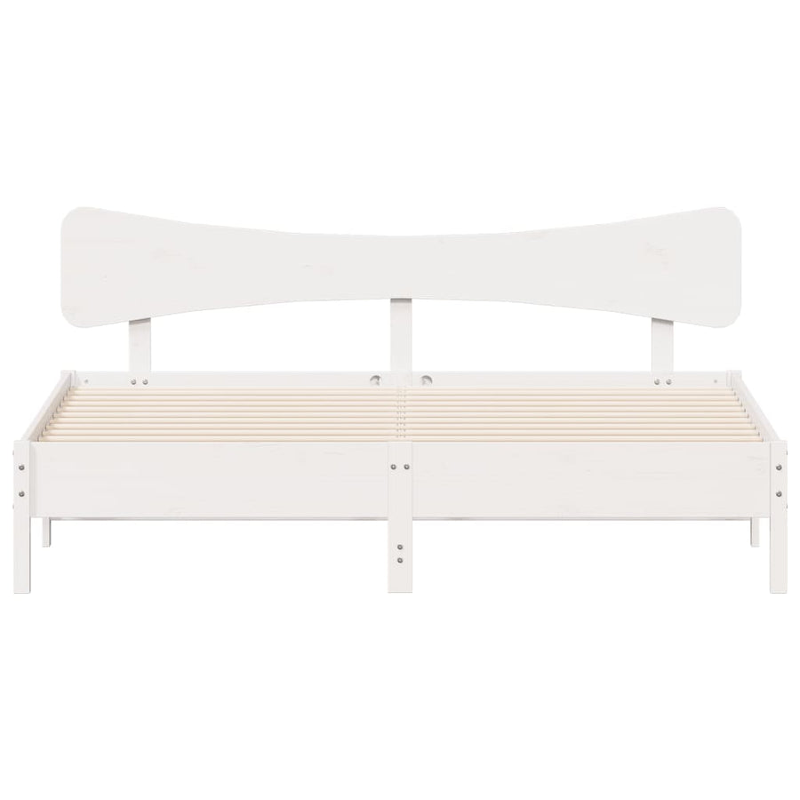 Bedframe zonder matras massief grenenhout wit 180x200 cm