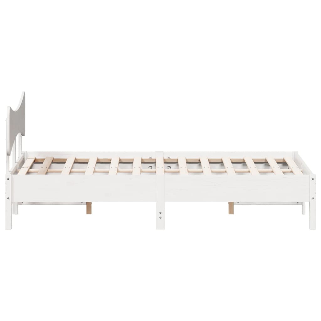 Bedframe zonder matras massief grenenhout wit 180x200 cm