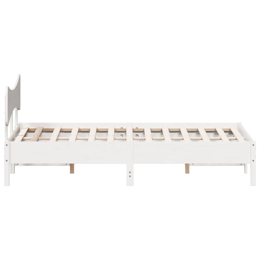 Bedframe zonder matras massief grenenhout wit 180x200 cm