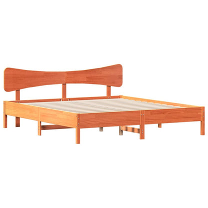 Bedframe zonder matras massief grenenhout wasbruin 180x200 cm