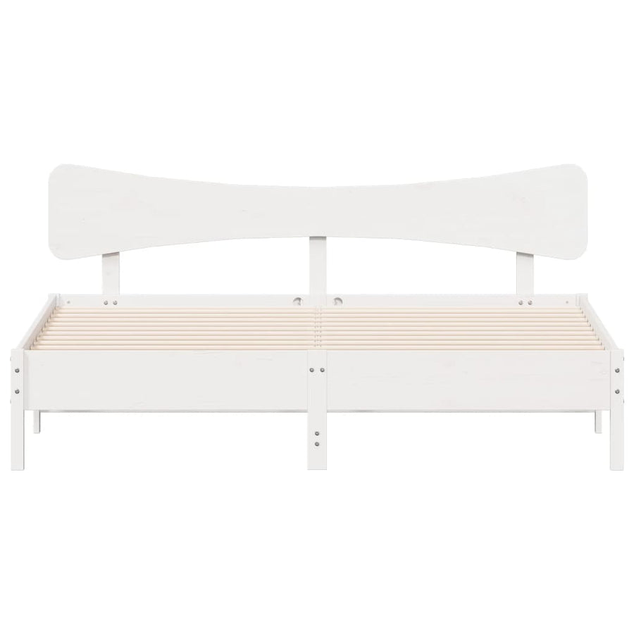 Bedframe zonder matras massief grenenhout wit 160x200 cm