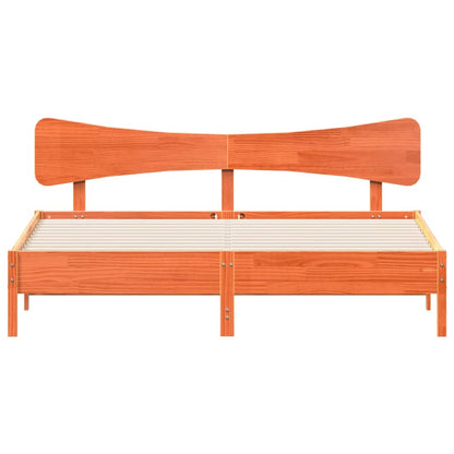 Bedframe zonder matras massief grenenhout wasbruin 160x200 cm